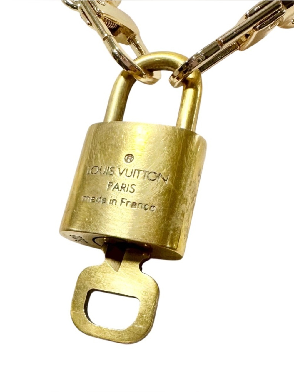 Authentic Louis Vuitton #300 Lock & Key Set on a 18K Gold Plated Chain Necklace - Picture 8 of 12